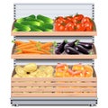 Vector Supermarket Shelf with Vegetables Royalty Free Stock Photo