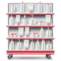 Vector Supermarket Shelves with Cosmetics Royalty Free Stock Photo