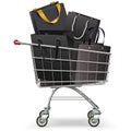 Vector Supermarket Trolley with Black Shopping Bags