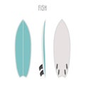 Vector surf fish board with three sides Royalty Free Stock Photo