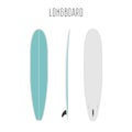 Vector surf long board with three sides Royalty Free Stock Photo