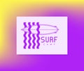 Vector surf sports camp lettering colorful poster