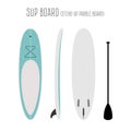 Vector surf sup board with three sides Royalty Free Stock Photo
