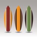Vector Surfboards Design With Striped Pattern