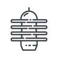 Vector surge arrester line icon isolated on transparent background.