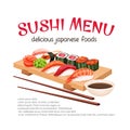 Vector sushi bar munu. Royalty Free Stock Photo