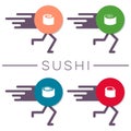 Vector sushi design elements funny concept