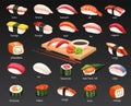 Vector sushi set.