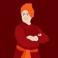 Vector of Swami Vivekananda, Indian Spiritual Hindu Monk. Symbol of Indian Youth Day.