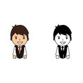 Vector of a sweet business man character with vest