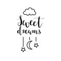 Vector sweet dreams calligraphy design Royalty Free Stock Photo