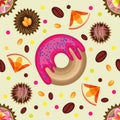 Vector Sweet seamless pattern of colored.