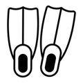 Vector of swim fins in trendy style, icon of diving fins