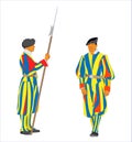 Vector Swiss Guards of Vatican