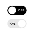 Vector switch button with on and off. Vector illustration. Designed for web and mobile apps Royalty Free Stock Photo