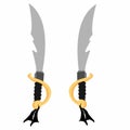 Vector sword with black hilt and ribbon