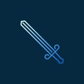 Vector Sword creative linear icon on dark background