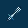 Vector Sword modern colorful icon or sign in outline style