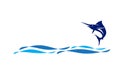 Vector of swordfish jump logo