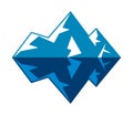 Vector symbol of arctic winter ice mountain, iceberg