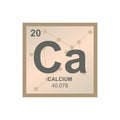 Vector symbol of calcium on the background from connected molecules