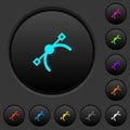 Vector symbol dark push buttons with color icons