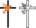 Flame Dove and Crucifix Royalty Free Stock Photo