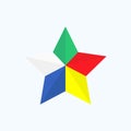 Vector symbol for the Druze community: Druze five coloured star, a symbol of religion and people unity. Royalty Free Stock Photo