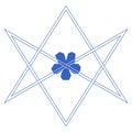 Vector symbol for esoteric community: The unicursal hexagram or six-pointed star drawn unicursally. Royalty Free Stock Photo