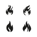 Vector symbol fire flame icon on white background