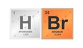 Vector symbol of hydrobromic acid or hydrogen bromide which consists of hydrogen and bromine Royalty Free Stock Photo
