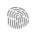 Simple fingerprint, ID app line icon. Symbol and sign vector illustration design. Isolated on white background