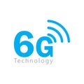 Vector symbol or icon 6G Internet Network Connection technology. 6th Generation Wireless Internet Network Connection