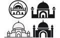 Kaaba icon set. Mecca or Haj vector,Mosque Icon, Vector Symbol Illustration