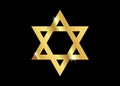 Vector symbol of Judaism religion, gold Star of David Royalty Free Stock Photo