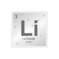 Vector symbol of Lithium on the background from connected molecules