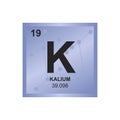 Vector symbol of potassium on the background from connected molecules Royalty Free Stock Photo