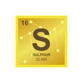 Vector symbol of Sulfur on the background from connected molecules