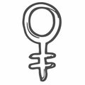 The vector symbol of Venus denotes the feminine and is used to denote a woman