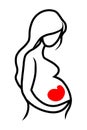 Pregnant woman icon.Woman pregnancy symbol.