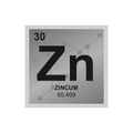 Vector symbol of zinc on the background from connected molecules