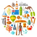 Vector Australian icons and symbols. Royalty Free Stock Photo