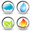 Vector symbols of four elements of nature Royalty Free Stock Photo