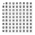 Vector symbols with I Ching Hexagrams Royalty Free Stock Photo