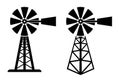 Vector symbols of rural windpump Royalty Free Stock Photo
