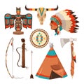 Vector symbols set of american indians