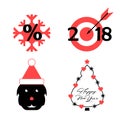Vector Symbols of the Upcoming 2018 Year of the Dog Royalty Free Stock Photo