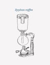 Vector Syphon illustration. Hand sketch for alternative coffee b