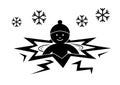 Winter swimming vector sign or icon. Royalty Free Stock Photo