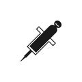 Vector syringe icon for injection vaccine with blood liquid isolated background. Vector icon Royalty Free Stock Photo